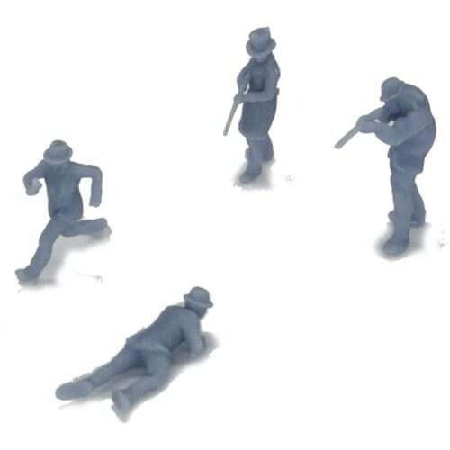 Outland Models Western Cowboy Gunman Figurine Set HO Scale