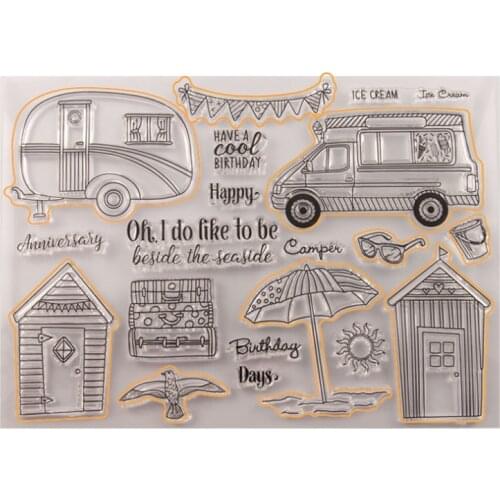 Travel House Car Transparent Clear Silicone Stamp Seal DIY Scrapbook Rubber Stencil Coloring Diary Decor Office School Supplies