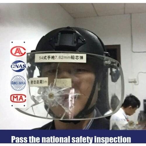 Bulletproof Helmet Tactical Helmet With Suspension Bulletproof Glass Cover Certified By National Security Inspection