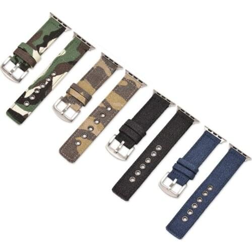 Sport Nylon Strap for Apple Watch 4 Band 44mm 40mm Band iWatch Series 3 2 1 42mm 38mm Camouflage Canvas Wrist Bracelet Belt