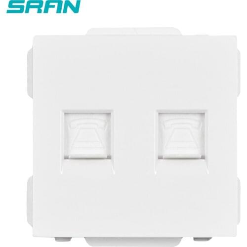 SRAN 52*52 wall 2gang telephone socket interface dual RJ11 function module accessories suitable for 86*86 panels