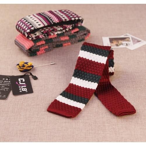 40colors Upscale mens narrow tie knit fashion designers slim skinny 5cm knitted striped neck ties for men 10pcs/lot