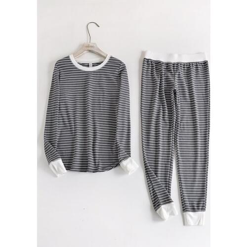 Womens Pajamas knitting Waffle cotton sleepwear Set