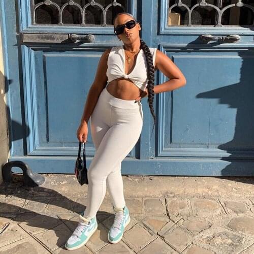 2021 Womens Fashion Sexy Deep V Tight Sports Suit Summer Cool Solid Fitness Running Yoga Sport Suit Holiday Vacation Suit