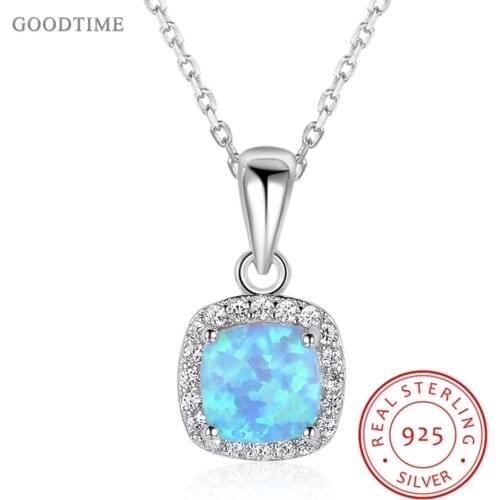 Fashion Necklaces Fine Jewelry 925 Sterling Silver Opal Pendant Necklaces For Women Luxury Engagement Wedding Bridal Dress Up