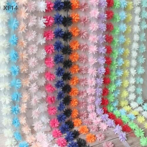 Zsbszc fashion 2 yards lace trim chiffon strip 18 colors 3D Chiffon 4.4cm Width DIY wedding grown hair vamp decoration XF14