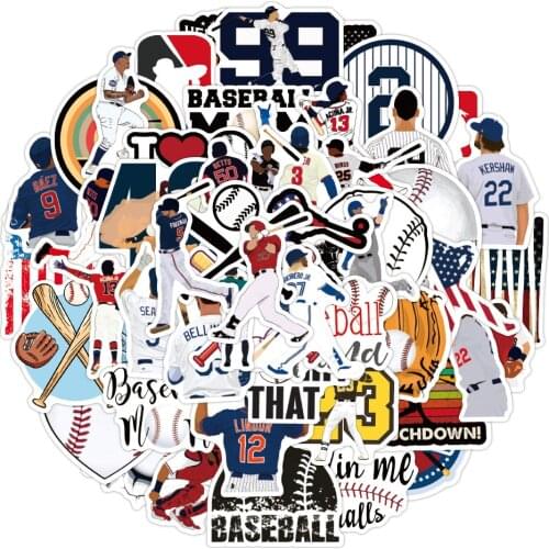 10/30/50PCS Cartoon Sports Baseball Team Graffiti Stickers DIY Skateboard Laptop Phone Guitar Luggage Waterproof Sticker Kid Toy