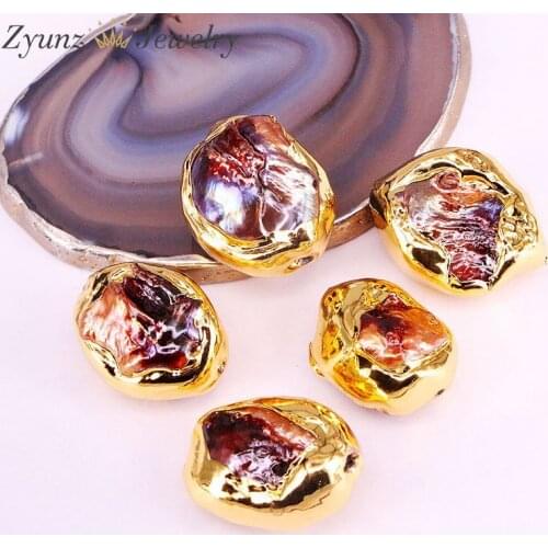 10PCS, Gold color Freedom Natural Pearl Connector Beads for Jewelry Making