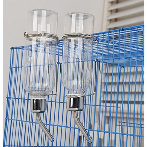 2pcs Hamster Water Feeder Clear Automatic Rabbit Waterer Pet Water Dispenser For Cage Plastic Stainless Steel Pet Supplies