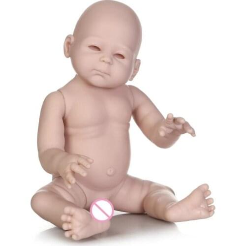 20inch Full Body Silicone Vinyl Doll Kit Realistic Unpainted Blank Doll Kits DIY Lifelike Reborn Baby Mould Unfinished Doll Mold