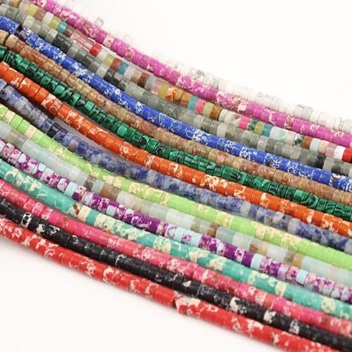 2X4mm Natural Stone Sea Sediment Jaspers Loose Beads Rondelle Spacer Beads For Jewelry Making DIY Accessories Bead For Bracelet