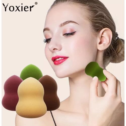 4 Colors Drop-shaped Gourd-like Cosmetic Puff Wet And Dry Beauty Eggs Soft Bouncy Flawless Makeup Face Cosmetic Tools 1pcs