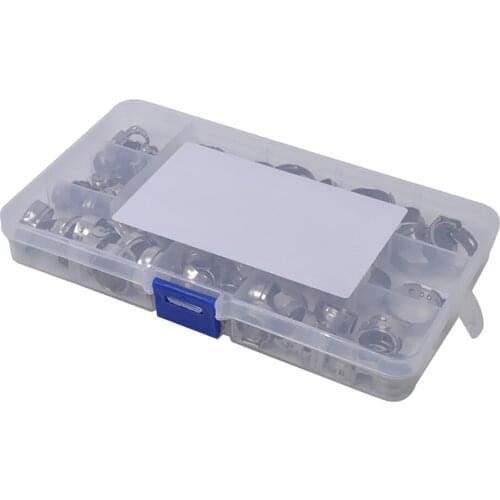 70Pcs Anti-Corrosion Single Ear Plus Fuel Air Hydraulic Hose Clamps O Clips