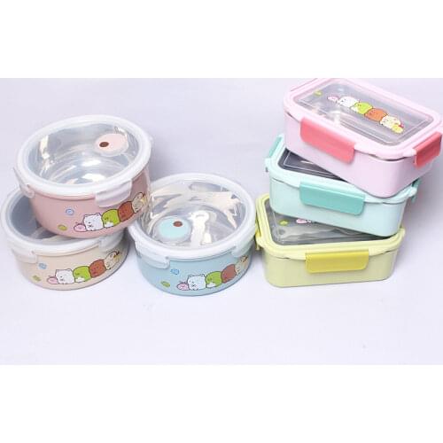 800/1000ML Cute Cartoon Sumikko Gurashi Lunch Box Stainless Steel Double Layer Food Container Student Picnic School Bento Boxes