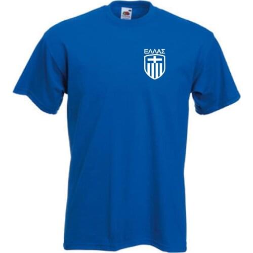 Brand T-Shirt Men 2019 Fashion Greece Greek Royal Blue Footballer Team Soccers T-Shirt Print T-Shirt Men Harajuku