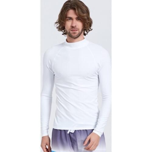 Sbart Quick Dry Rash Guards Tops Men white Long Sleeve Swimwear Swimming T Shirts Surfing Swimsuits Wetsuits Diving Suits