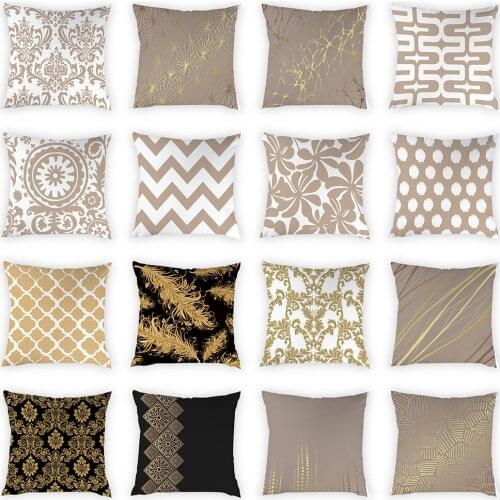 Line Pattern Cushion Cover Peach Skin Pillowcase Sofa Bedroom Deco Soft Cover Home Decoration 45x45cm Pillow Cover Fall Decor