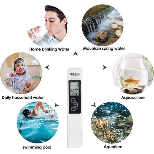 Three-in-one Digital Tds Dashboard Water Quality Detector Ph Display Digital Lcd Conversion Multi-mode Tester Meter O0L5