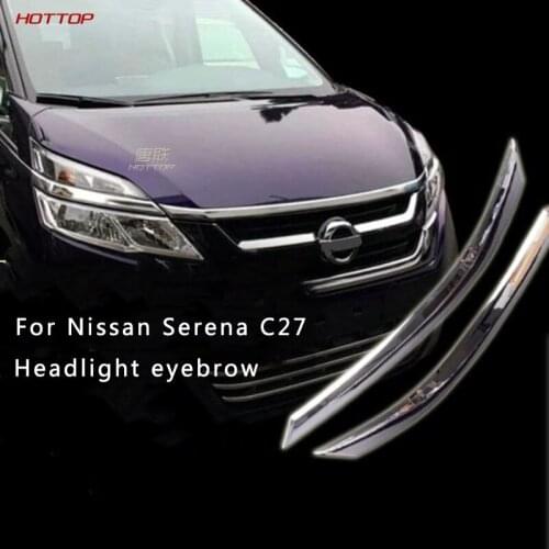 For Nissan Serena C27 Headlight Eyebrow Headlight Decorative Stickers Headlight Electroplating Decorative Stickers