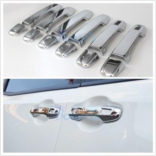 Door Handle Cover With Smart Hole Grab Holder Protector Trim Chrome Car-styling For Toyota Voxy Noah R80 2014-2018 Accessories