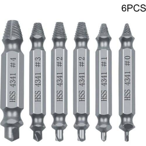 6pcs Material Damaged Screw Extractor Speed Out Drill Bits Tool Set Broken Bolt Remover Extractor Easily Take Out Demoli