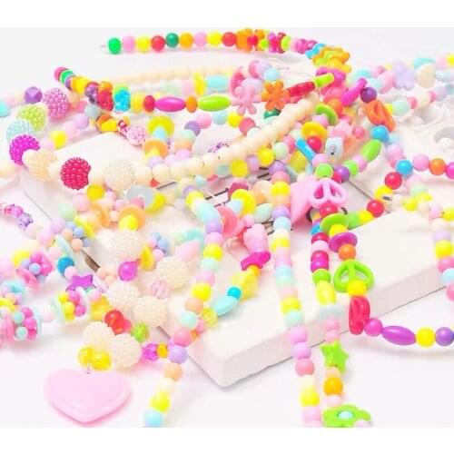 Hand-Made Toys DIY Wear Pearl Variable Creative Beads Grils Bracelet Necklace Accessories Puzzle Colorful PP Material For Gift
