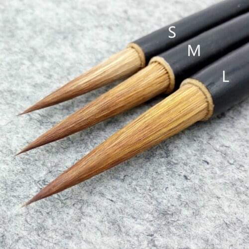 Calligraphy Brush 3pcs Wolf Hair Chinese Calligraphy Painting Fine Line Brushes Regular Cursive Script Writing Brush Caligrafia