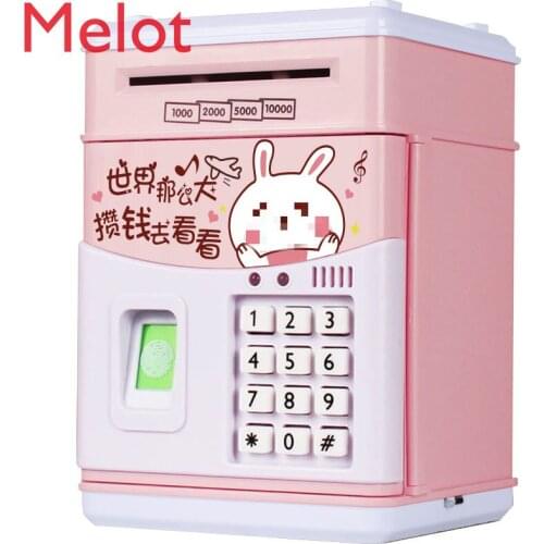 Creative Fingerprint Savings Children Pot Can Save Girls Cute Password Box Drop-Resistant atm savings bank piggy bank for kids