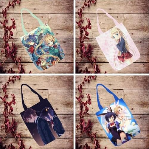 COOL Cyuunibyou Koigashitai Heart Anime Foldable Handbag Canvas Shopping Bag Casual Shoulder Bags Customized Tote Girls New