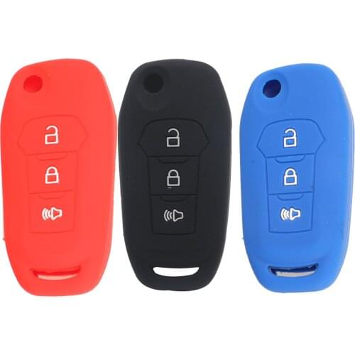 Kutery 10PCS Remote Coloful Silicone Car Key Cover Case For Ford Explorer Ranger Mondeo Ecosport 3BTN Protector Replacement