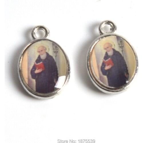 Small St Benedict Charm Pendant in Bracelet 2 Side Same Picture