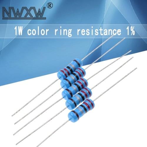 10pcs 1W filme De Metal resistor 1% 0.1R ~ 2.2M 10R 22R 47R 100R 330R 47 22 10 1K 4.7K K K K 100K 330K 470K 1 2 10 22 47 100 330