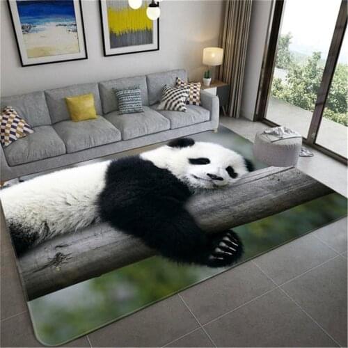 Cute Panda Pattern Bamboo Floor Mat Door Mat Anti-slip Mat Carpet Bedroom Living Room Home Decoration
