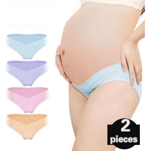 2 pcs Fashion pregnant Underwear women low-waist seamless pregnancy Large size underpants mid late pregnancy Panties