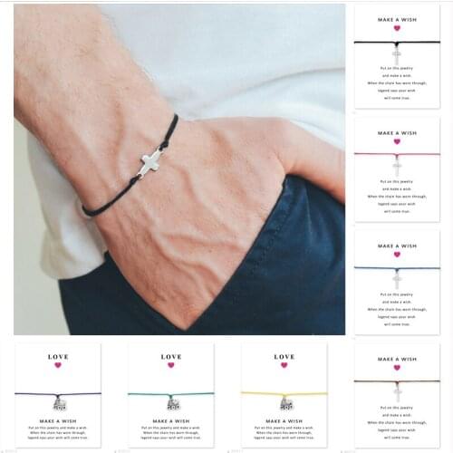 Unisex Faith Hope Angel Joy Christmas Snowflake Christian I Love Heart God Sideways Cross Jesus Charm Mens Bracelets for Men