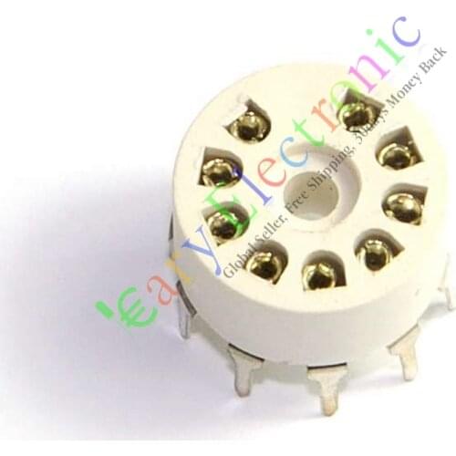 Wholesale and retail 50pcs 9 pin Plastic Tube socket PCB Mount B9A Base tube amp for 12AX7B 12AU7 diy free shipping