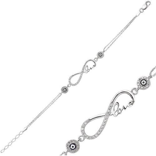 Original 925 Sterling Silver Infinity Love Wristband for Women , Stylish, Aesthetic and Flashy, Bracelet Types for Women