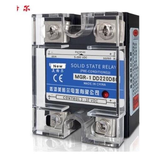 Mager Genuine new original SSR-80DD Single Phase Solid State Relay 24V DC Controlled DC 80A MGR-1 DD220D80