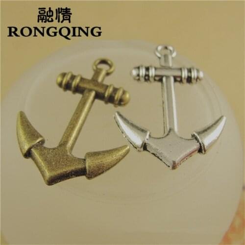 RONGQING 20*28MM 50pcs/lot Anchor Pendants Necklaces Handmade Accessories Fashion Jewelry Charms DIY