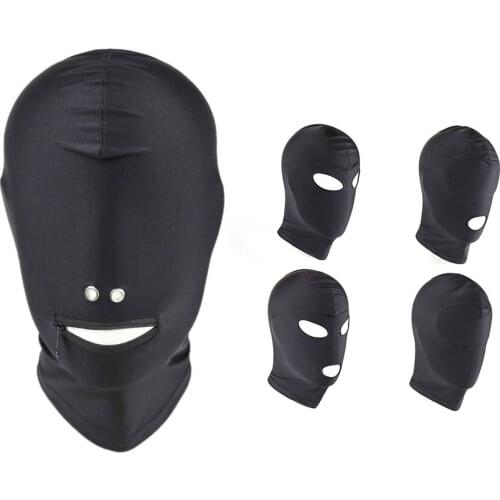 Cosplay Fetish Harness Head Hood Blindfolded BDSM Headgear Slave Bondage Restraint Halloween Mask Erotic Sex Toys For Couples