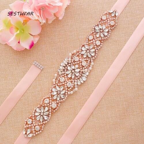 Rhinestones Wedding Belt Sash Diamond Crystal Bridal Belt For Wedding Gown Wedding Decoration J155RG
