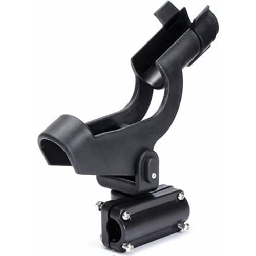 Adjustable Side Rail Mount Boat Raft Fishing Pole Rod Stand Holder Rest Black Fishing Tackle Accessories