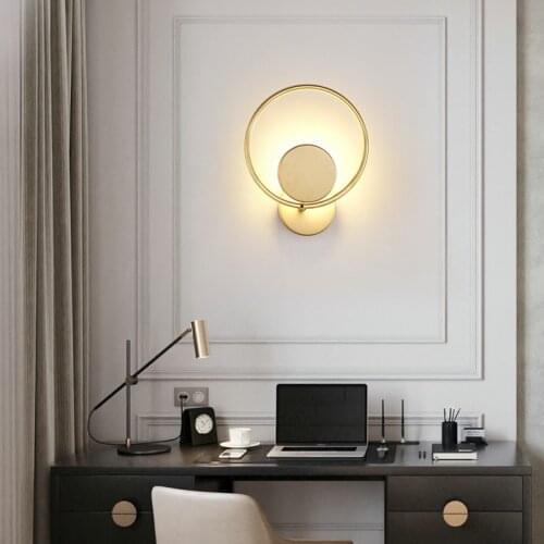 Modern Simple Wall Lamp Nordic Wall Lights For Bedroom Stairwell Corridor Living Room Sconce Luxury Acrylic Lampshade Lamp 220V