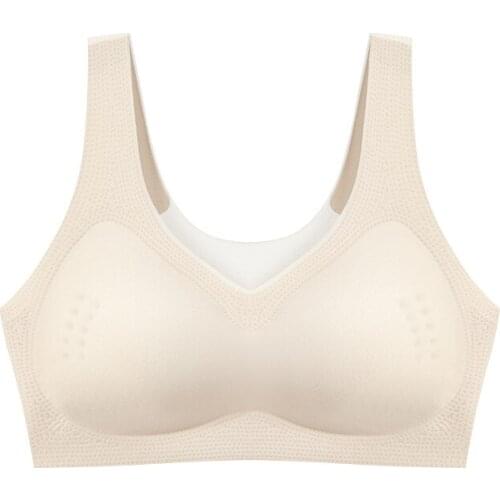 Traceless Sports Underwear Woman Thin Small Breast Closed Vest Unrimmed Summer Ice Silk Bra Back Closed