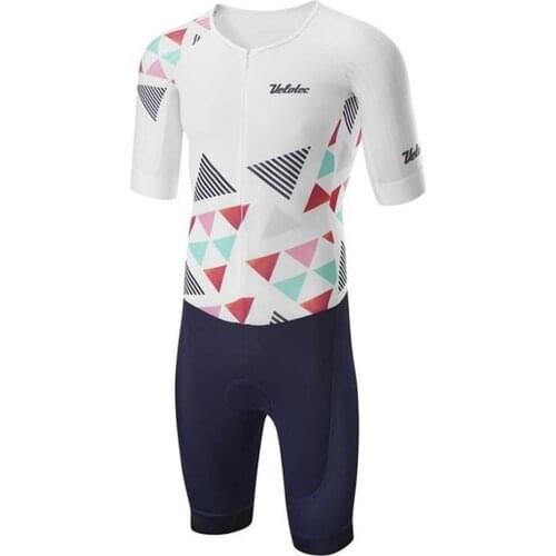 Velotec Cycling Skinsuit Mens Short Sleeve Jersey Tight Jumpsuit Outdoor Sportswear Triathlon Professional Mono Ciclismo Sets