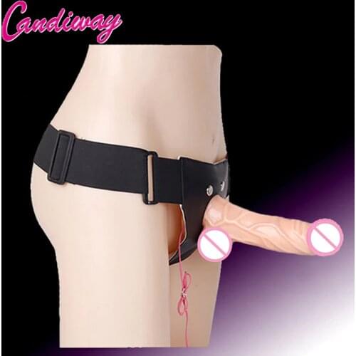 Lesbian Vibrating Anal Dildo Strap on cock Ultra Elastic Harness Penis Couples Vibrator Dick Sex Toy,Adult Sex Products games