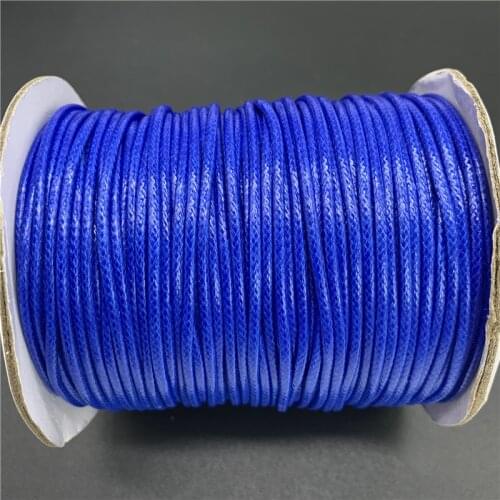 0.5mm 0.8mm 1mm 1.5mm 2mm Blue Waxed Cotton Cord Rope Waxed Thread Cord String Strap Necklace Rope For Jewelry Making