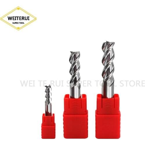 1PC 3 Flute Cutting HRC55 3mm 5mm 6mm Aluminium Copper Processing CNC Router Tungsten Steel Sprial Milling Cutter End Mill