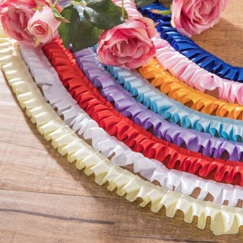20 meters 25mm Satin Cloth Wrinkled Trim Ribbon Diy Craft Doll Toy Clothes Dress Accessories Decoration Material