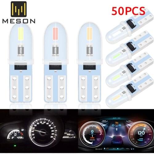 50PCS T5 LED Auto Car Dashboard Lights 2 3014 SMD Reading Instrument Panel Lamp No Polarity Led Bulb White Interior Lighting12V